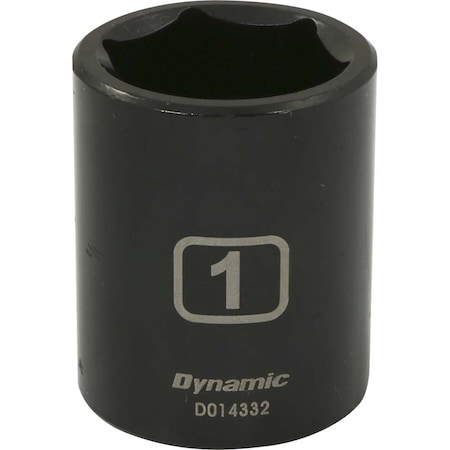 Dynamic 1/2" Drive Standard Socket, Black Phosphate, Tools 1/2" Drive 6 Point SAE, 1" Standard Length D014332